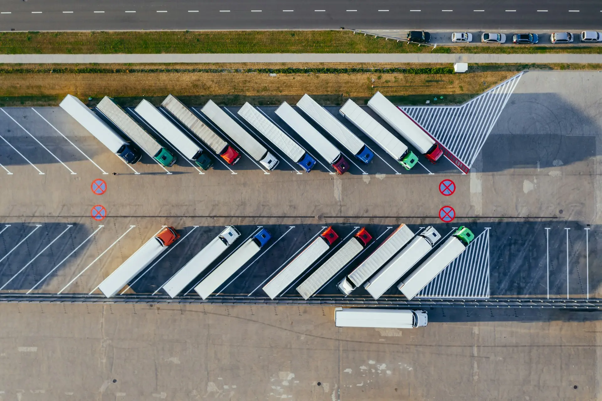 parked trucks